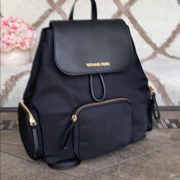 MICHAEL KORS ABBEY LG CARGO BACKPACK BLACK - Picture 9 of 16